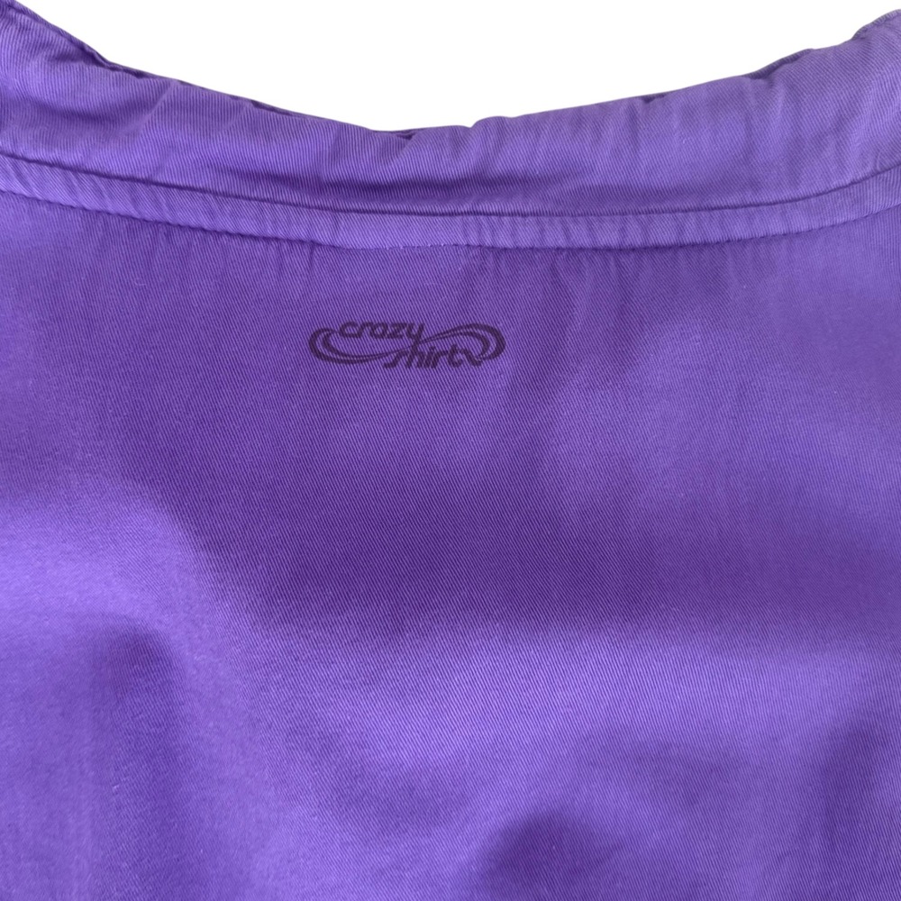 Vintage Crazy Shirts Hawaii Purple Y2K 90s Tribal Floral Long Sleeve Top Small - Picture 10 of 13